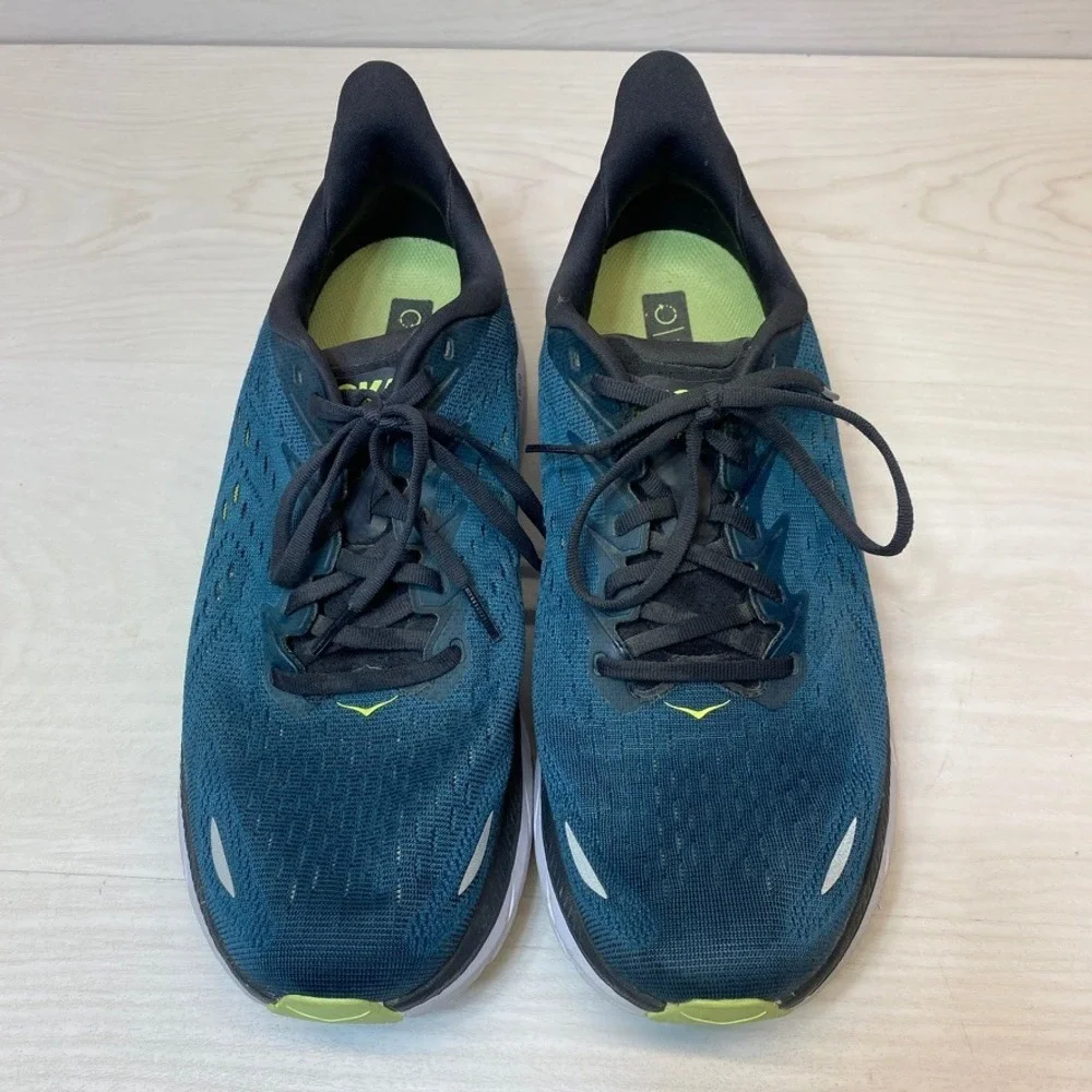 Hoka Mens Size 10.5 Clifton 8 Running Shoes Blue Teal Sneaker 1119393 Sneakers